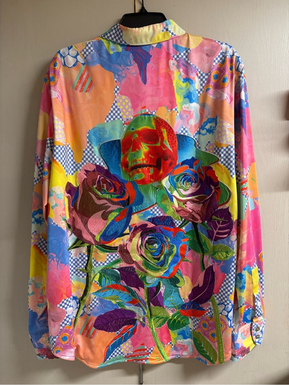 Robert Graham Multicolor Floral & Skull Print Jacket